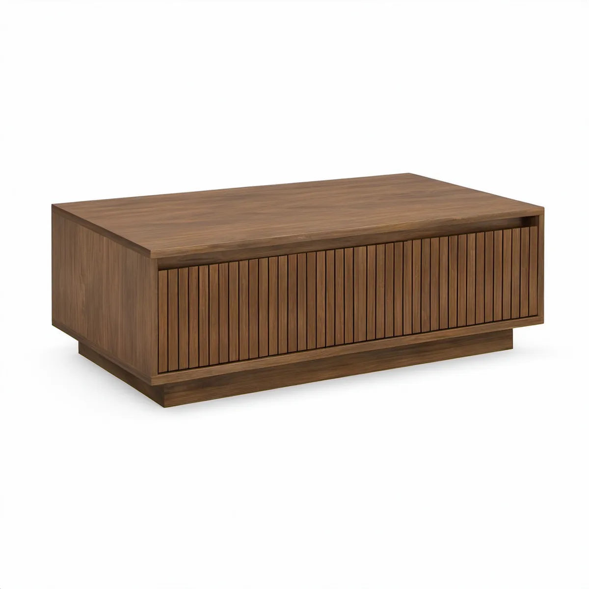 Walnut Brown Rectangular Storage Coffee Table, 47.2 x 23.6 x 15.7 in, MDF with Walnut Veneer